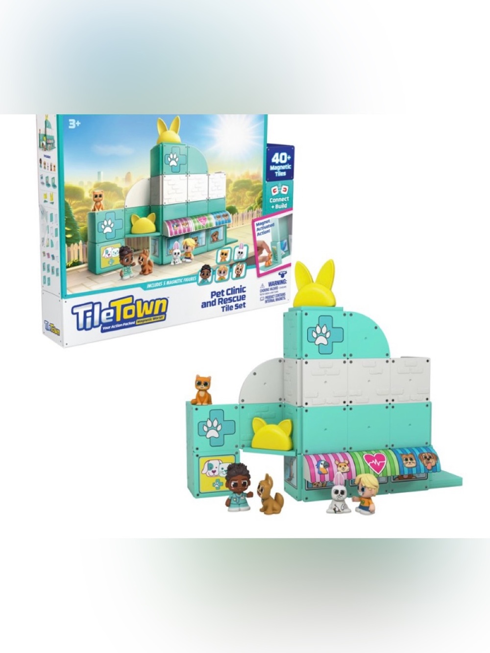 Tile Town Pet Clinic and Rescue Tile Set Magnetic Building Set